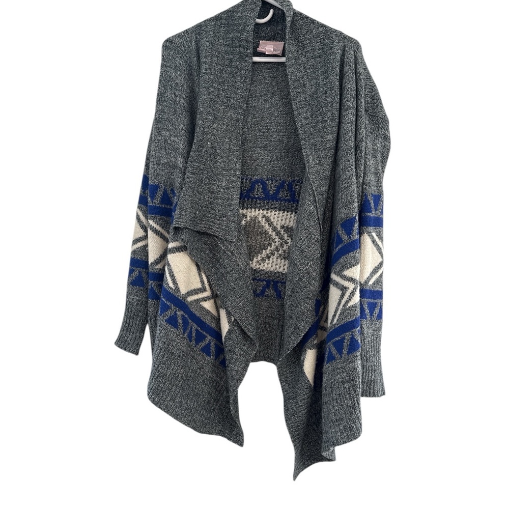 100% Acrylic Romeo‎ Juliet Couture Geometric Cardigan Size M Cozy Boho Sweater